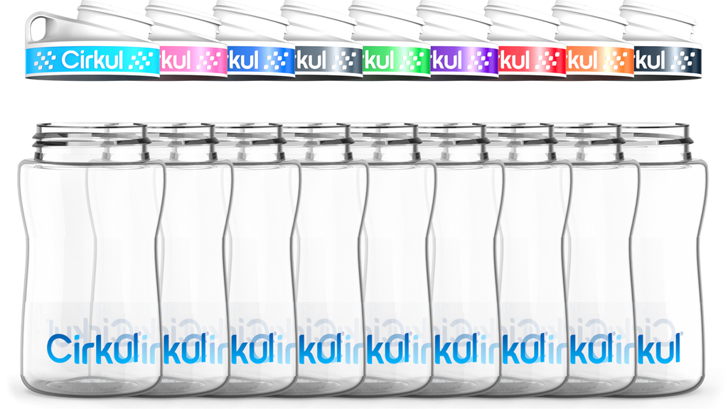 Custom 12oz. Plastic Bottle & Comfort Grip Lid