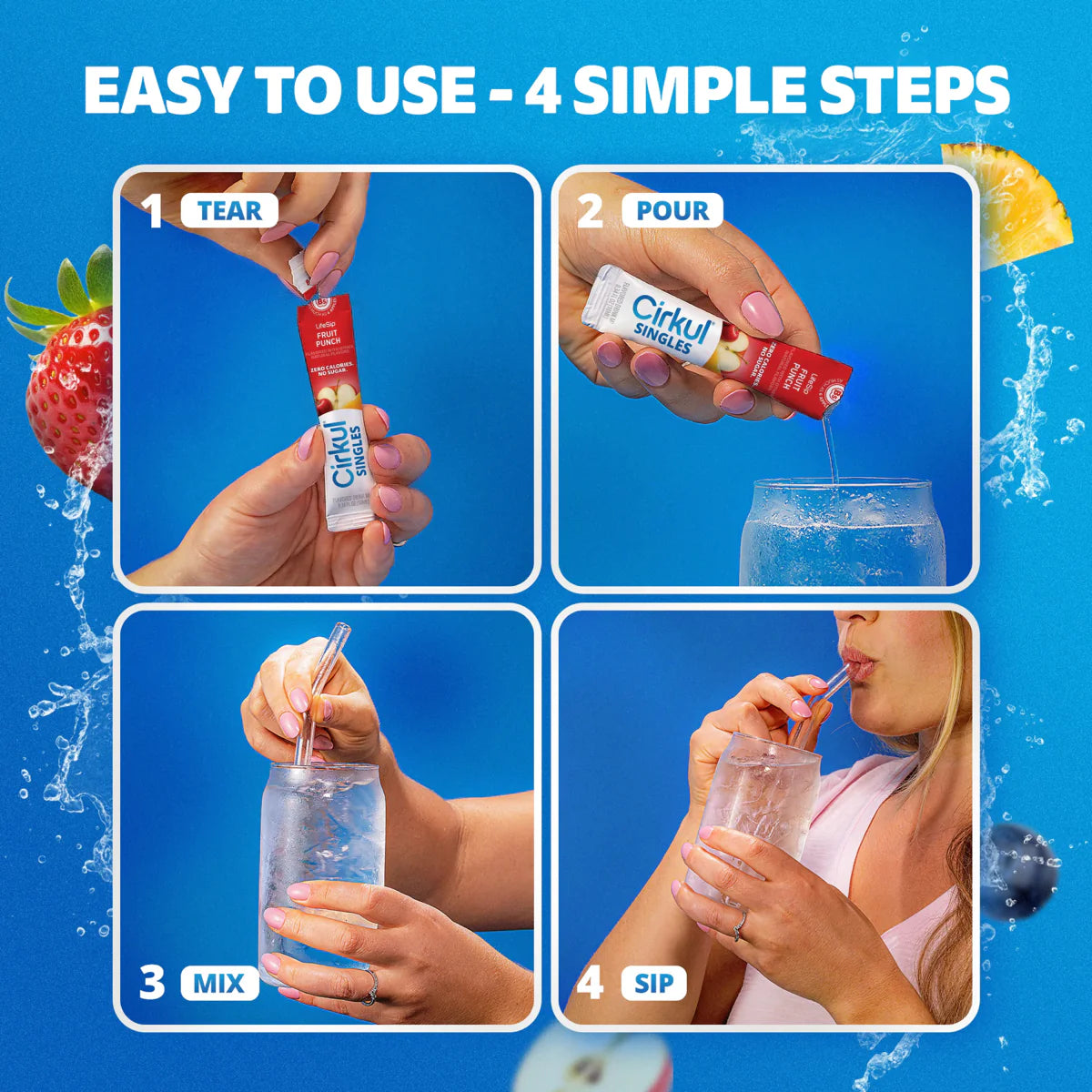 22oz. Plastic Bottle, LifeSip® Fruit Punch, & 18pk Cirkul® Singles